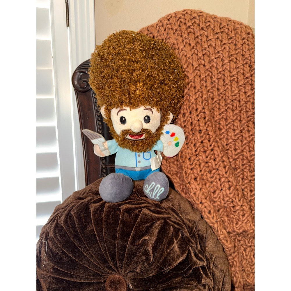 Bob Ross Plush Figure 11 Inch Stuffed Toy Chill Artist Palette Brush